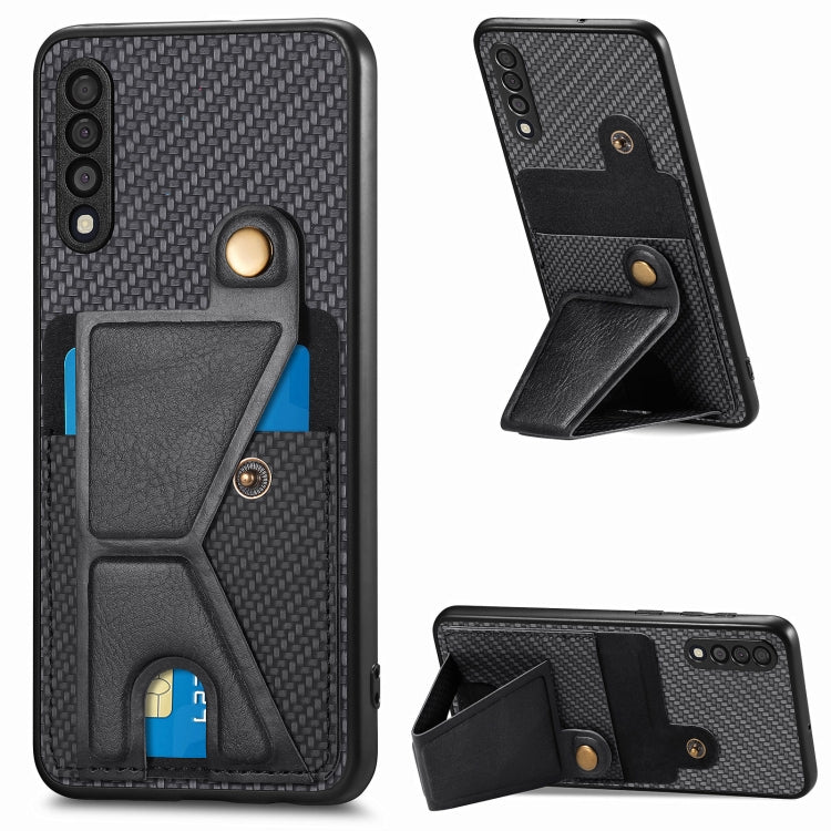 Carbon Fiber Wallet Flip Card K-shaped Holder Phone Case, For Samsung Galaxy S22 5G, For Samsung Galaxy S22+ 5G, For Samsung Galaxy S22 Ultra 5G, For Samsung Galaxy S21 5G, For Samsung Galaxy S21+ 5G, For Samsung Galaxy S21 Ultra 5G                    ...