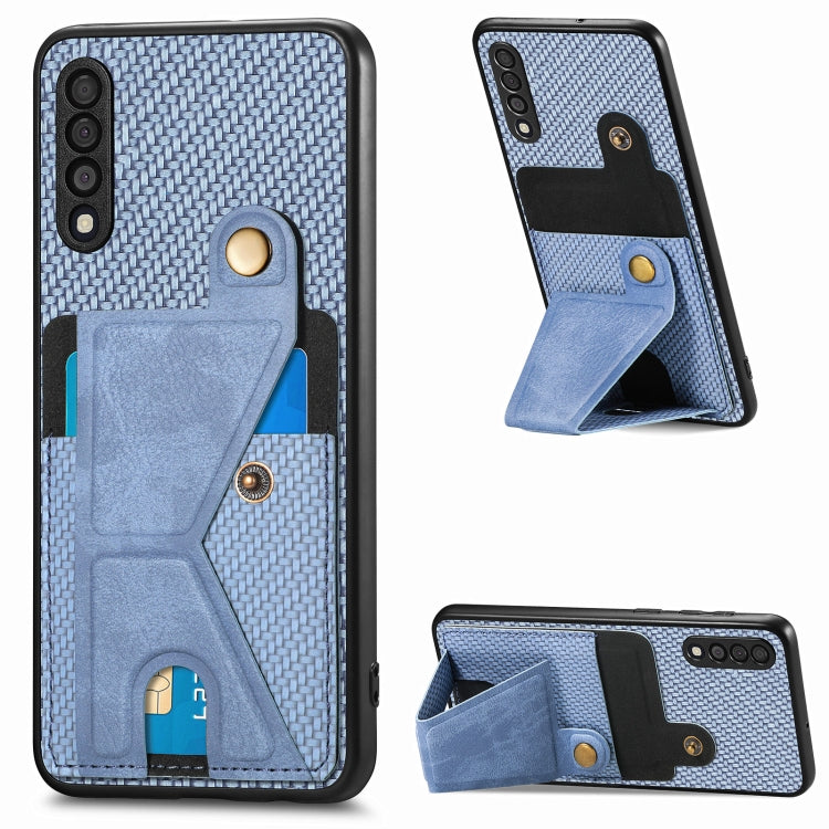 Carbon Fiber Wallet Flip Card K-shaped Holder Phone Case, For Samsung Galaxy S22 5G, For Samsung Galaxy S22+ 5G, For Samsung Galaxy S22 Ultra 5G, For Samsung Galaxy S21 5G, For Samsung Galaxy S21+ 5G, For Samsung Galaxy S21 Ultra 5G                    ...