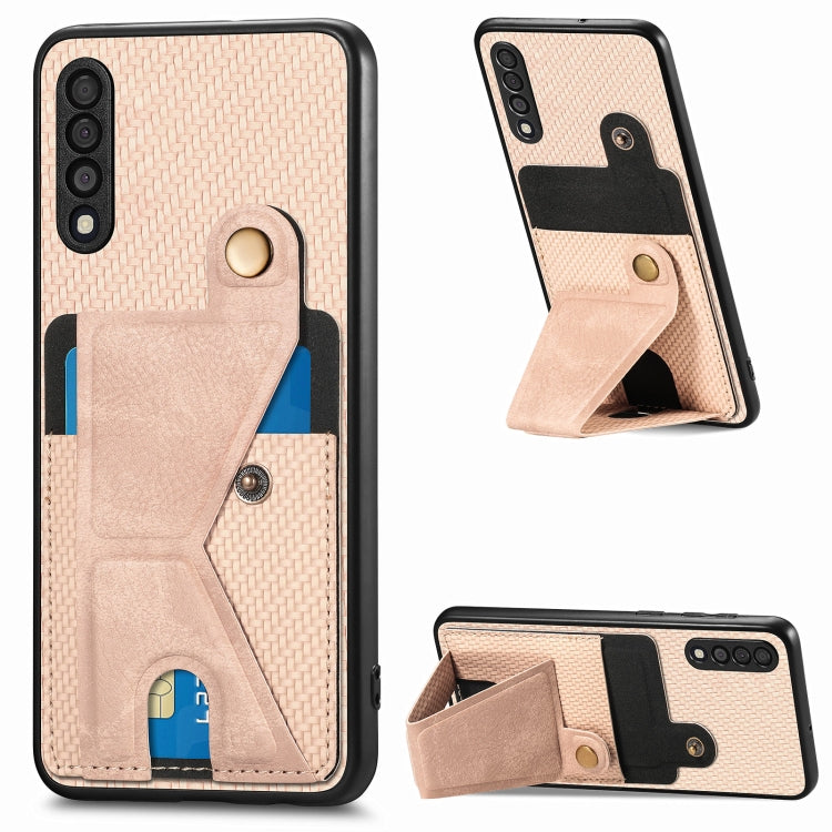 Carbon Fiber Wallet Flip Card K-shaped Holder Phone Case, For Samsung Galaxy S22 5G, For Samsung Galaxy S22+ 5G, For Samsung Galaxy S22 Ultra 5G, For Samsung Galaxy S21 5G, For Samsung Galaxy S21+ 5G, For Samsung Galaxy S21 Ultra 5G                    ...