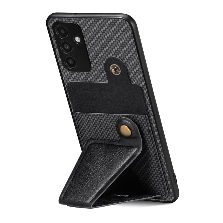 Carbon Fiber Wallet Flip Card K-shaped Holder Phone Case, For Samsung Galaxy A13  5G, For Samsung Galaxy A13 4G, For Samsung Galaxy A04 4G