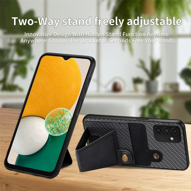 Carbon Fiber Wallet Flip Card K-shaped Holder Phone Case, For Samsung Galaxy A13  5G, For Samsung Galaxy A13 4G, For Samsung Galaxy A04 4G
