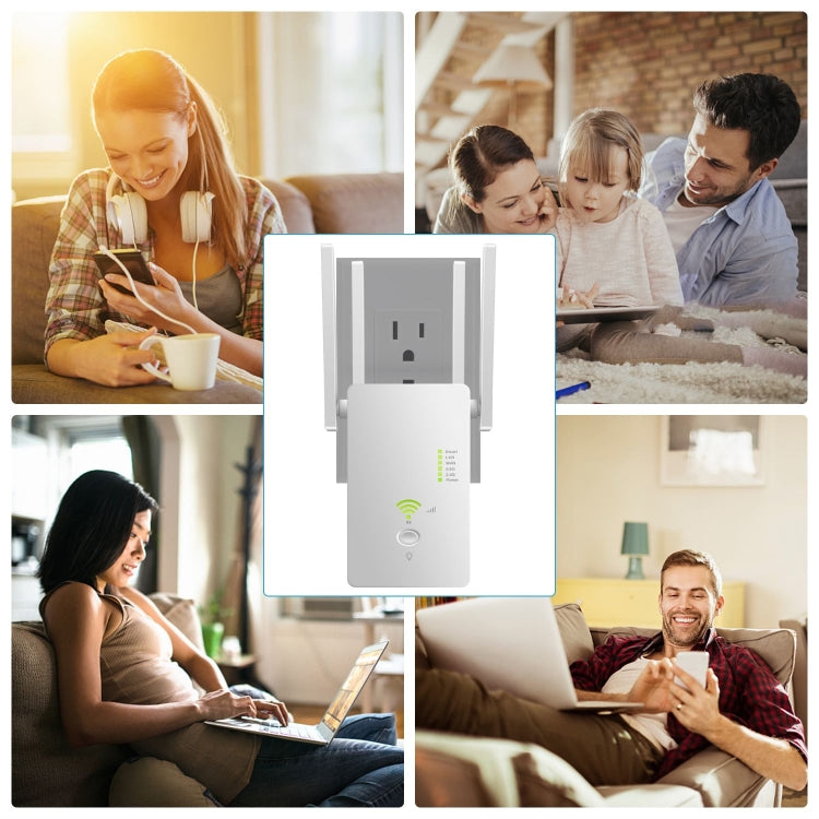 U6 5Ghz Wireless WiFi Repeater 1200Mbps Router Wifi Booster 2.4G Long Range Extender, US Plug, EU Plug