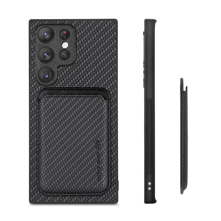 Carbon Fiber Leather Card Magsafe Magnetic Phone Case, For Samsung Galaxy S22 5G, For Samsung Galaxy S22+ 5G, For Samsung Galaxy S22 Ultra 5G, For Samsung Galaxy S21 5G, For Samsung Galaxy S21+ 5G, For Samsung Galaxy S21 Ultra 5G                       ...