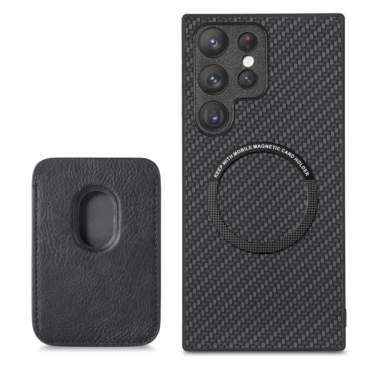 Carbon Fiber Leather Card Magsafe Magnetic Phone Case, For Samsung Galaxy S22 5G, For Samsung Galaxy S22+ 5G, For Samsung Galaxy S22 Ultra 5G, For Samsung Galaxy S21 5G, For Samsung Galaxy S21+ 5G, For Samsung Galaxy S21 Ultra 5G                       ...