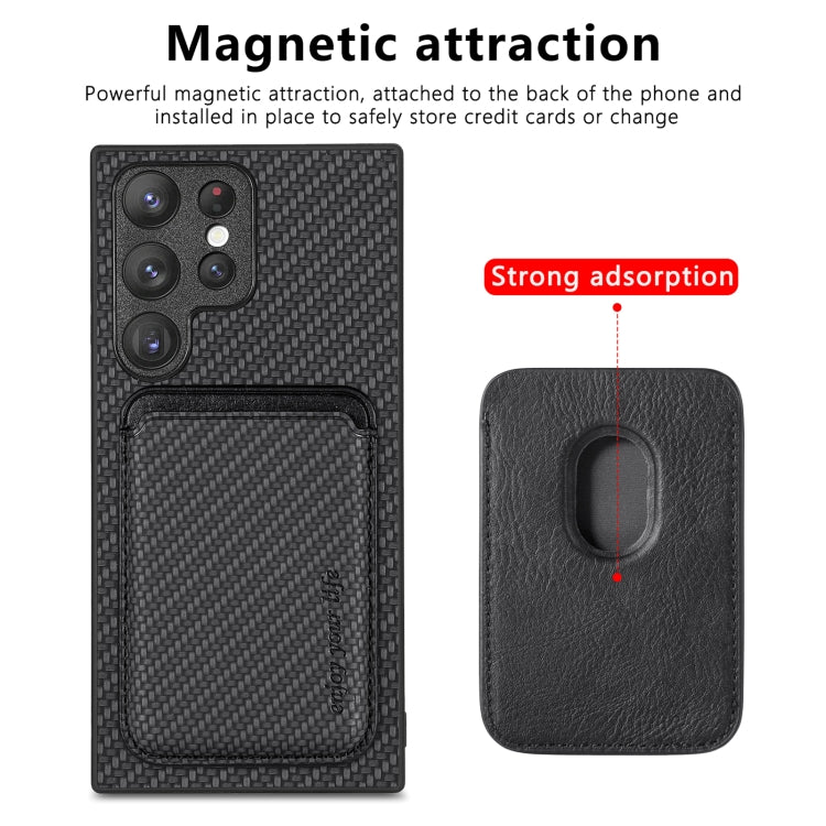 Carbon Fiber Leather Card Magsafe Magnetic Phone Case, For Samsung Galaxy S22 5G, For Samsung Galaxy S22+ 5G, For Samsung Galaxy S22 Ultra 5G, For Samsung Galaxy S21 5G, For Samsung Galaxy S21+ 5G, For Samsung Galaxy S21 Ultra 5G                       ...