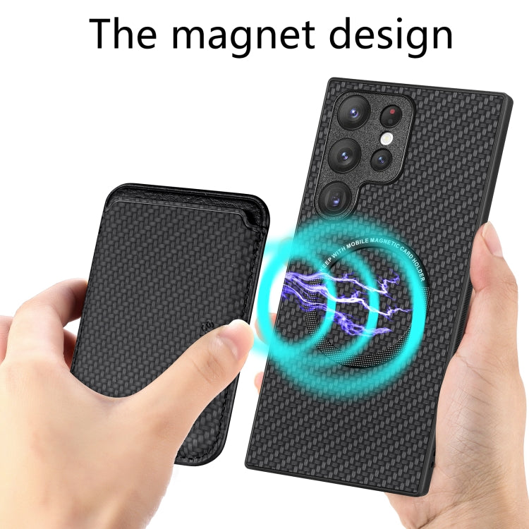 Carbon Fiber Leather Card Magsafe Magnetic Phone Case, For Samsung Galaxy S22 5G, For Samsung Galaxy S22+ 5G, For Samsung Galaxy S22 Ultra 5G, For Samsung Galaxy S21 5G, For Samsung Galaxy S21+ 5G, For Samsung Galaxy S21 Ultra 5G                       ...