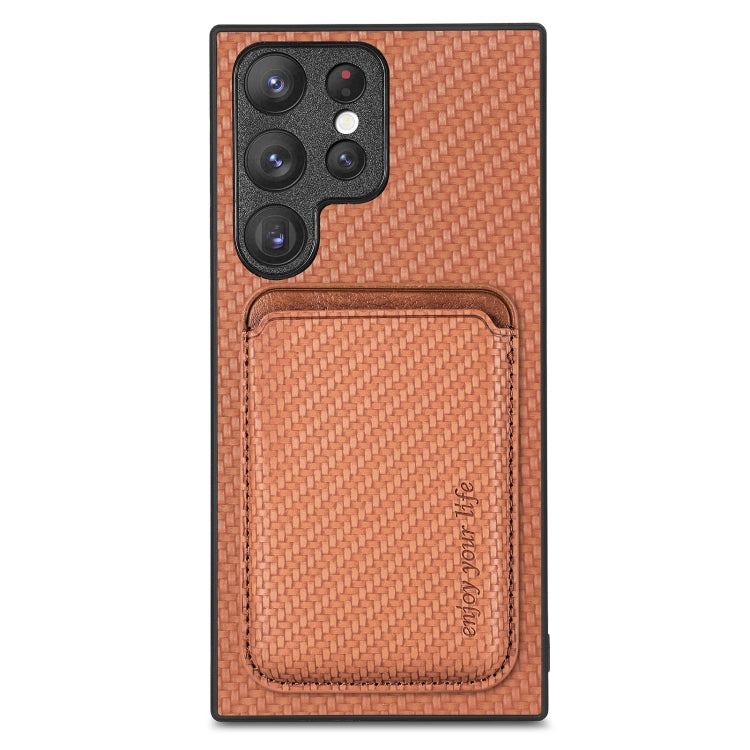 Carbon Fiber Leather Card Magsafe Magnetic Phone Case, For Samsung Galaxy S22 5G, For Samsung Galaxy S22+ 5G, For Samsung Galaxy S22 Ultra 5G, For Samsung Galaxy S21 5G, For Samsung Galaxy S21+ 5G, For Samsung Galaxy S21 Ultra 5G                       ...