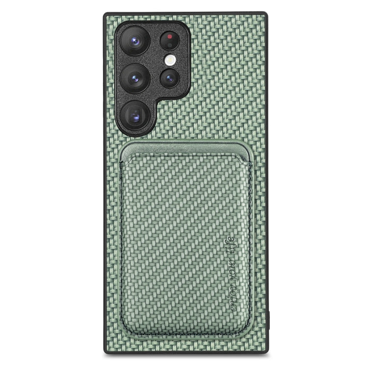 Carbon Fiber Leather Card Magsafe Magnetic Phone Case, For Samsung Galaxy S22 5G, For Samsung Galaxy S22+ 5G, For Samsung Galaxy S22 Ultra 5G, For Samsung Galaxy S21 5G, For Samsung Galaxy S21+ 5G, For Samsung Galaxy S21 Ultra 5G                       ...