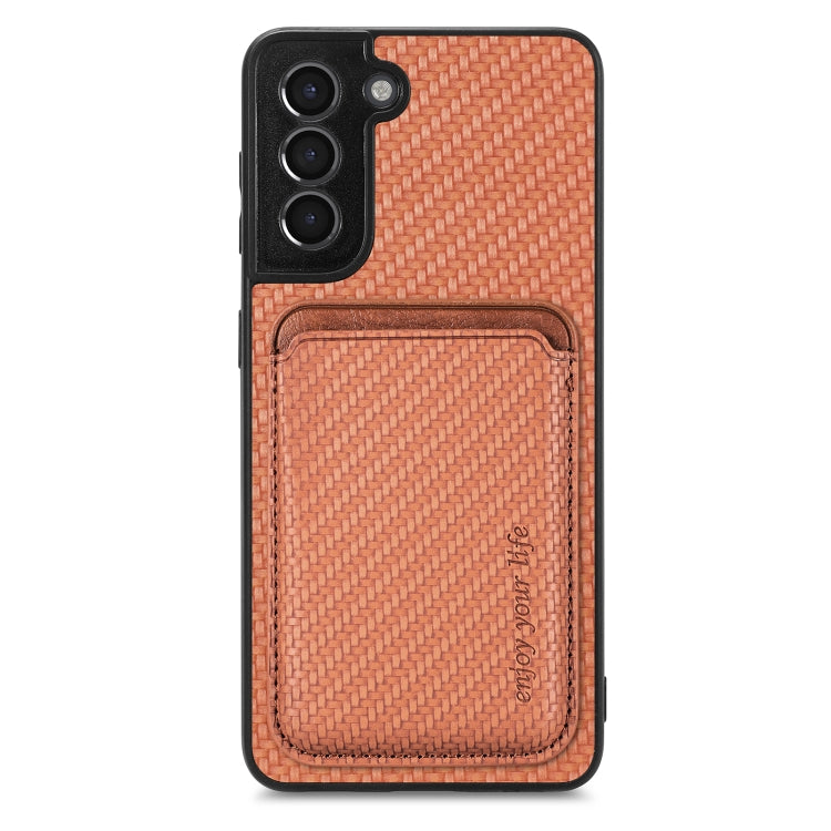 Carbon Fiber Leather Card Magsafe Magnetic Phone Case, For Samsung Galaxy S22 5G, For Samsung Galaxy S22+ 5G, For Samsung Galaxy S22 Ultra 5G, For Samsung Galaxy S21 5G, For Samsung Galaxy S21+ 5G, For Samsung Galaxy S21 Ultra 5G                       ...