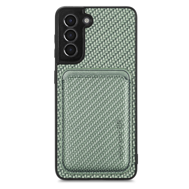 Carbon Fiber Leather Card Magsafe Magnetic Phone Case, For Samsung Galaxy S22 5G, For Samsung Galaxy S22+ 5G, For Samsung Galaxy S22 Ultra 5G, For Samsung Galaxy S21 5G, For Samsung Galaxy S21+ 5G, For Samsung Galaxy S21 Ultra 5G                       ...