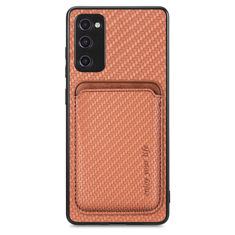 Carbon Fiber Leather Card Magsafe Magnetic Phone Case, For Samsung Galaxy S22 5G, For Samsung Galaxy S22+ 5G, For Samsung Galaxy S22 Ultra 5G, For Samsung Galaxy S21 5G, For Samsung Galaxy S21+ 5G, For Samsung Galaxy S21 Ultra 5G, For Samsung Galaxy S2...