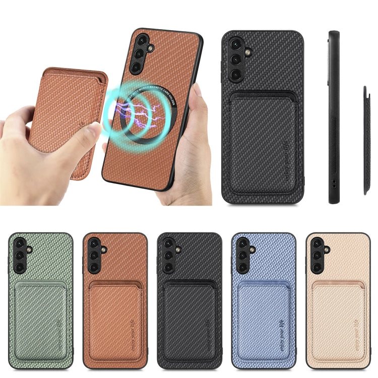 Carbon Fiber Leather Card Magsafe Magnetic Phone Case, For Samsung Galaxy A14 5G, For Samsung Galaxy A04 4G, For Samsung Galaxy A13 4G, For Samsung Galaxy A13 5G, For Samsung Galaxy A22 4G, For Samsung Galaxy A22 5G, For Samsung Galaxy A32 5G          ...