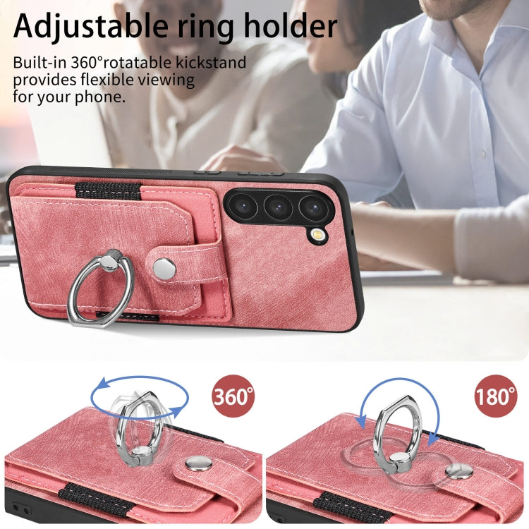 Retro Skin-feel Ring Card Wallet Phone Case, For Samsung Galaxy S22+ 5G, For Samsung Galaxy S22 Ultra 5G