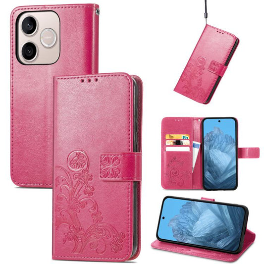 Four-leaf Clasp Embossed Leather Phone Case, For Honor 600 Lite Global, For Honor X9b, For Honor X6A, For Honor  X50, For Honor X8A, For Honor X7a, For Honor 80