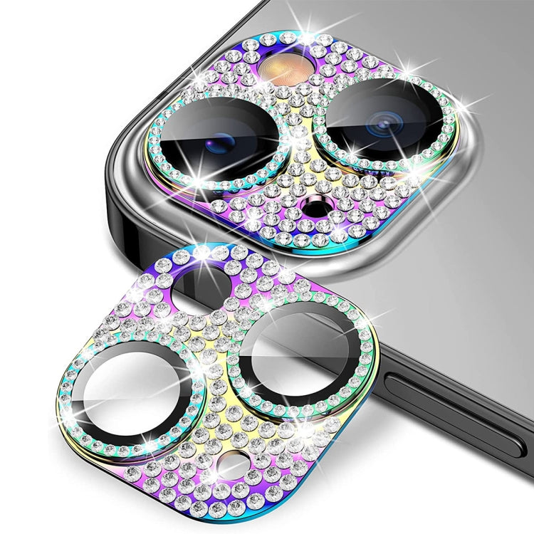 For iPhone 13 / 13 mini ENKAY Hat-Prince Blink Diamond Camera Lens Aluminium Alloy Tempered Glass Film, For iPhone 13 / 13 mini