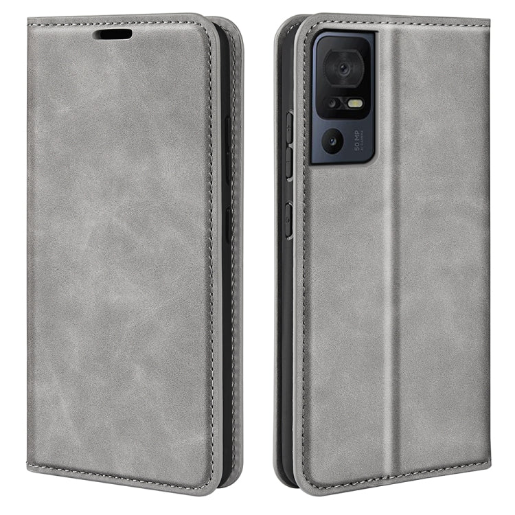 For TCL 40 SE Retro-skin  Magnetic Suction Leather Phone Case, For TCL 40 SE