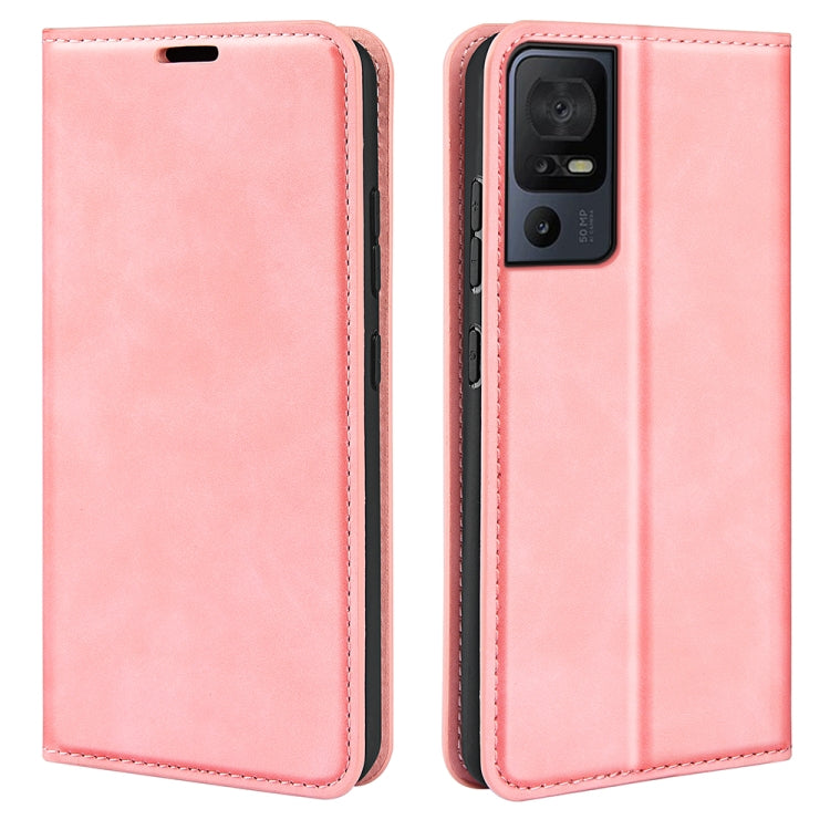 For TCL 40 SE Retro-skin  Magnetic Suction Leather Phone Case, For TCL 40 SE