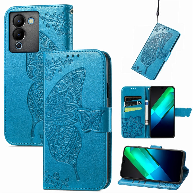 Butterfly Love Flower Embossed Leather Phone Case, For Infinix Note 12 G96, For OnePlus Ace 2, For Realme C55, For Tecno Pova Neo 5G, For ZTE Blade A52, For Samsung Galaxy A14 4G