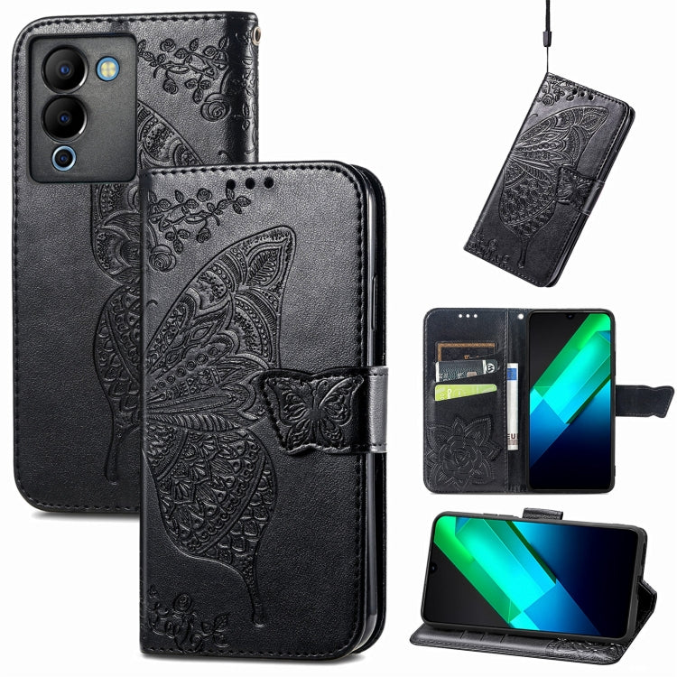 Butterfly Love Flower Embossed Leather Phone Case, For Infinix Note 12 G96, For OnePlus Ace 2, For Realme C55, For Tecno Pova Neo 5G, For ZTE Blade A52, For Samsung Galaxy A14 4G
