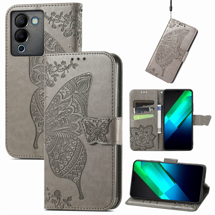 Butterfly Love Flower Embossed Leather Phone Case, For Infinix Note 12 G96, For OnePlus Ace 2, For Realme C55, For Tecno Pova Neo 5G, For ZTE Blade A52, For Samsung Galaxy A14 4G