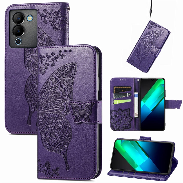 Butterfly Love Flower Embossed Leather Phone Case, For Infinix Note 12 G96, For OnePlus Ace 2, For Realme C55, For Tecno Pova Neo 5G, For ZTE Blade A52, For Samsung Galaxy A14 4G