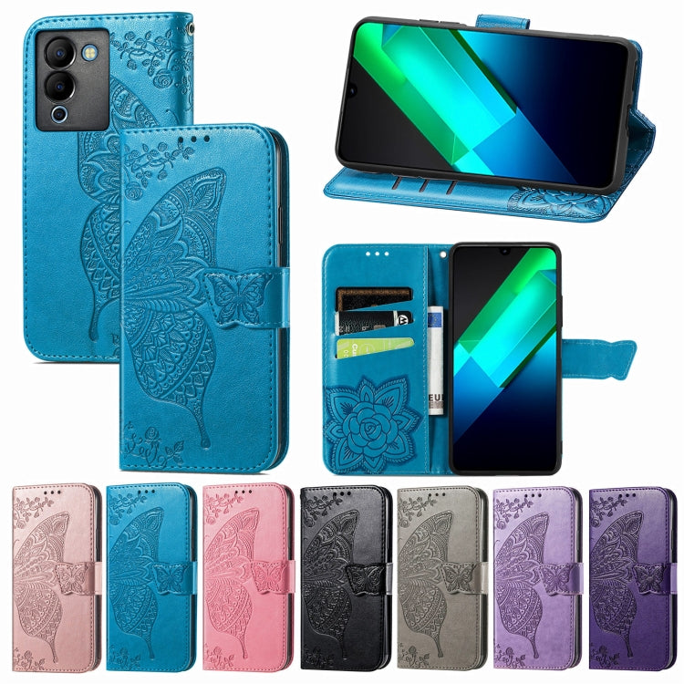 Butterfly Love Flower Embossed Leather Phone Case, For Infinix Note 12 G96, For OnePlus Ace 2, For Realme C55, For Tecno Pova Neo 5G, For ZTE Blade A52, For Samsung Galaxy A14 4G