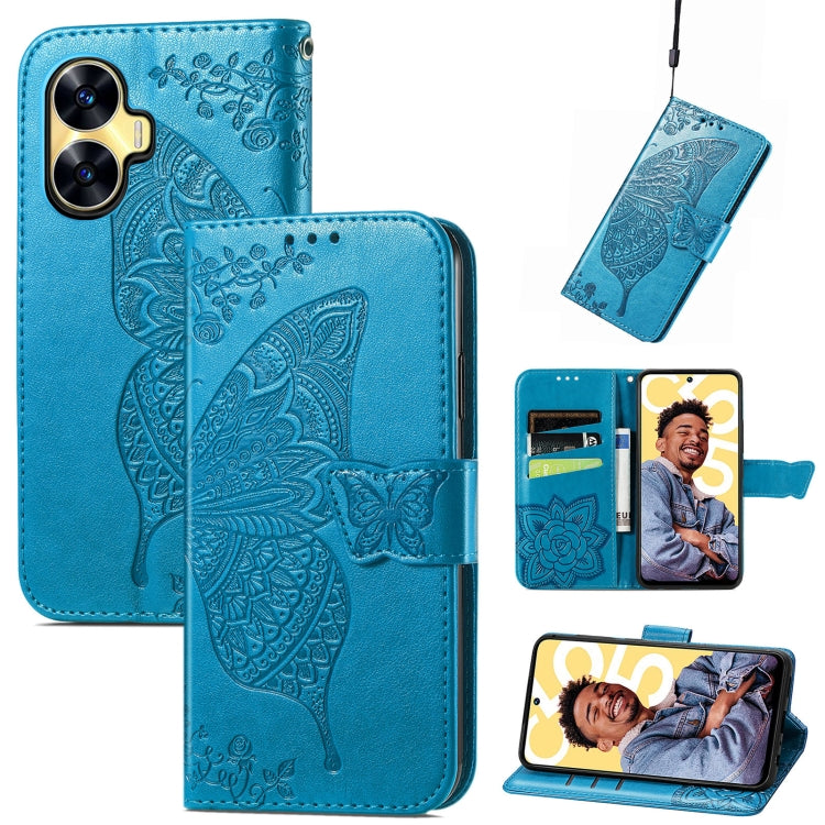 Butterfly Love Flower Embossed Leather Phone Case, For Infinix Note 12 G96, For OnePlus Ace 2, For Realme C55, For Tecno Pova Neo 5G, For ZTE Blade A52, For Samsung Galaxy A14 4G