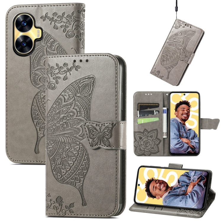 Butterfly Love Flower Embossed Leather Phone Case, For Infinix Note 12 G96, For OnePlus Ace 2, For Realme C55, For Tecno Pova Neo 5G, For ZTE Blade A52, For Samsung Galaxy A14 4G