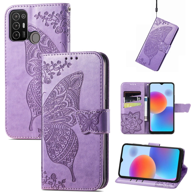 Butterfly Love Flower Embossed Leather Phone Case, For Infinix Note 12 G96, For OnePlus Ace 2, For Realme C55, For Tecno Pova Neo 5G, For ZTE Blade A52, For Samsung Galaxy A14 4G