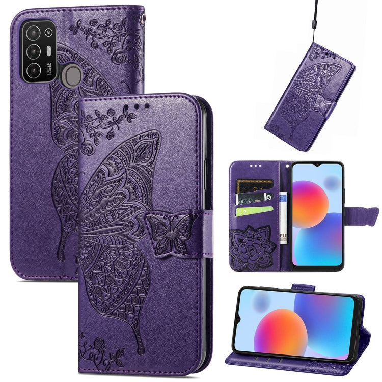 Butterfly Love Flower Embossed Leather Phone Case, For Infinix Note 12 G96, For OnePlus Ace 2, For Realme C55, For Tecno Pova Neo 5G, For ZTE Blade A52, For Samsung Galaxy A14 4G
