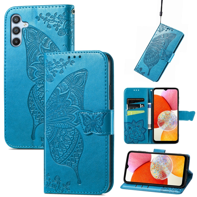Butterfly Love Flower Embossed Leather Phone Case, For Infinix Note 12 G96, For OnePlus Ace 2, For Realme C55, For Tecno Pova Neo 5G, For ZTE Blade A52, For Samsung Galaxy A14 4G