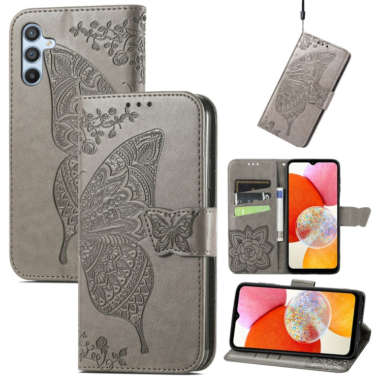 Butterfly Love Flower Embossed Leather Phone Case, For Infinix Note 12 G96, For OnePlus Ace 2, For Realme C55, For Tecno Pova Neo 5G, For ZTE Blade A52, For Samsung Galaxy A14 4G