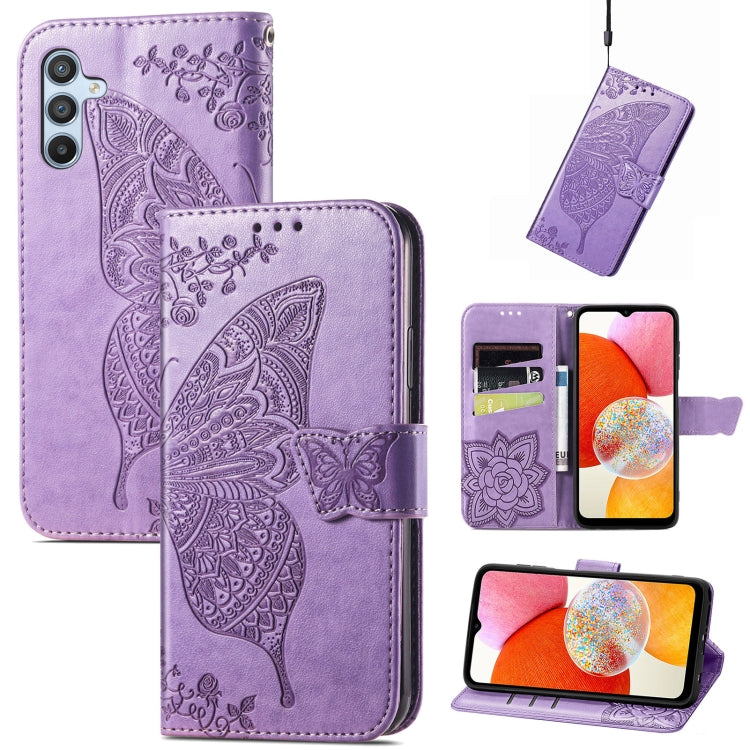 Butterfly Love Flower Embossed Leather Phone Case, For Infinix Note 12 G96, For OnePlus Ace 2, For Realme C55, For Tecno Pova Neo 5G, For ZTE Blade A52, For Samsung Galaxy A14 4G