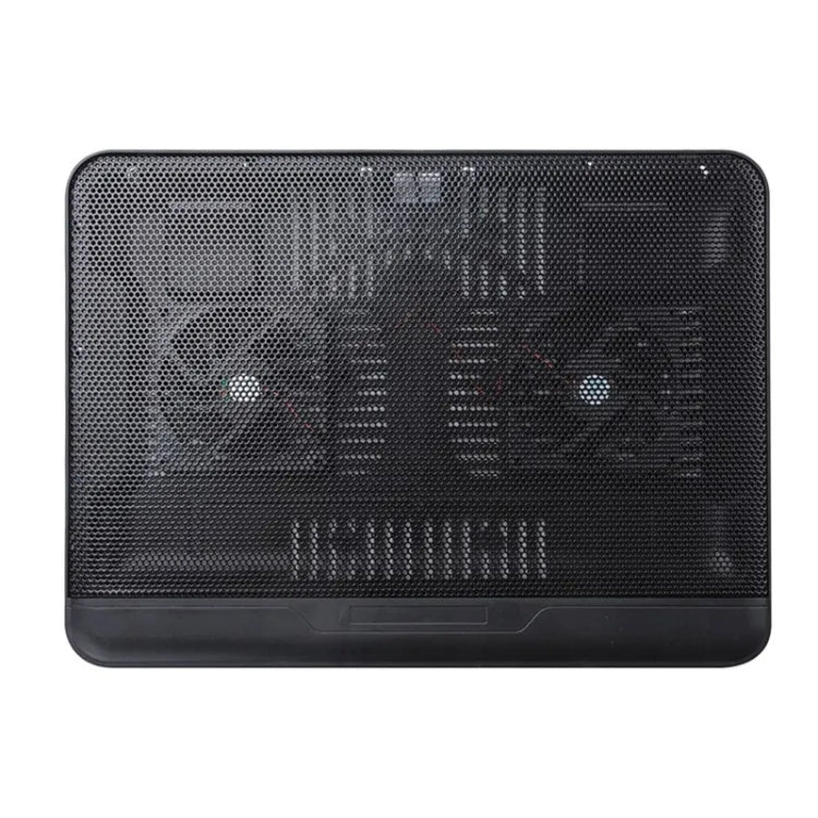 N128 Work Game Dual Fan Laptop Cooling Pad Heat Dissipation Holder with LED Light, N128