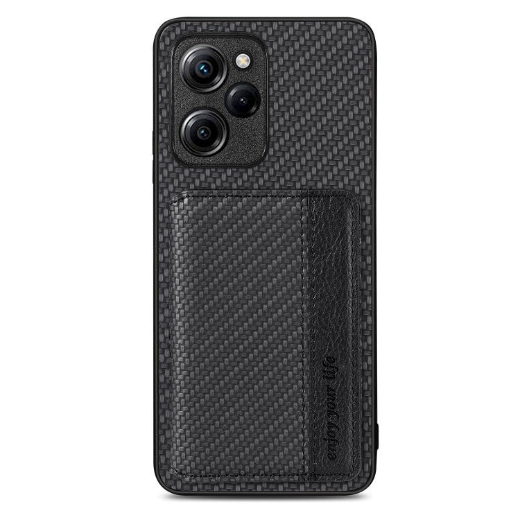 Carbon Fiber Magnetic Card Bag Phone Case, For Xiaomi Poco X5 Pro, For Xiaomi Poco X5, For Xiaomi Redmi Note 10 5G, For Xiaomi Redmi Note 12 5G Global, For OPPO A74 5G