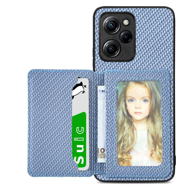 Carbon Fiber Magnetic Card Bag Phone Case, For Xiaomi Poco X5 Pro, For Xiaomi Poco X5, For Xiaomi Redmi Note 10 5G, For Xiaomi Redmi Note 12 5G Global, For OPPO A74 5G