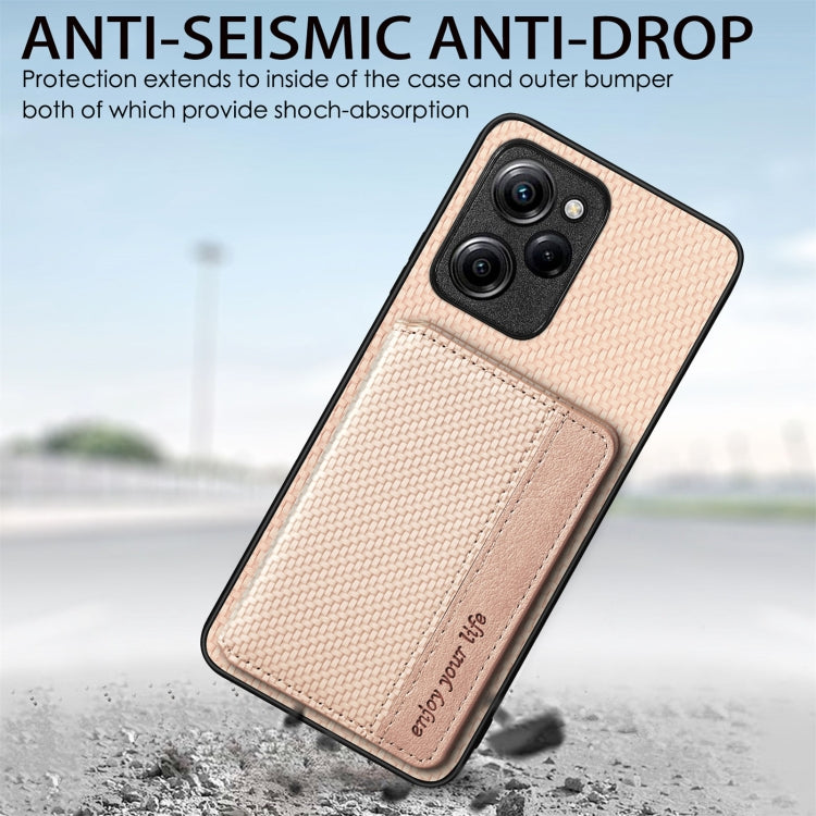 Carbon Fiber Magnetic Card Bag Phone Case, For Xiaomi Poco X5 Pro, For Xiaomi Poco X5, For Xiaomi Redmi Note 10 5G, For Xiaomi Redmi Note 12 5G Global, For OPPO A74 5G