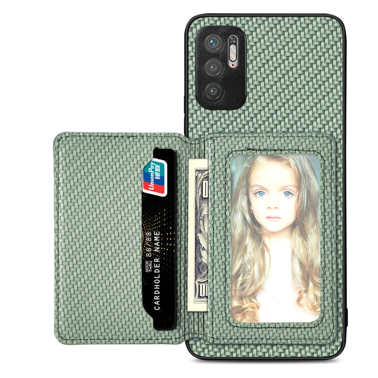 Carbon Fiber Magnetic Card Bag Phone Case, For Xiaomi Poco X5 Pro, For Xiaomi Poco X5, For Xiaomi Redmi Note 10 5G, For Xiaomi Redmi Note 12 5G Global, For OPPO A74 5G