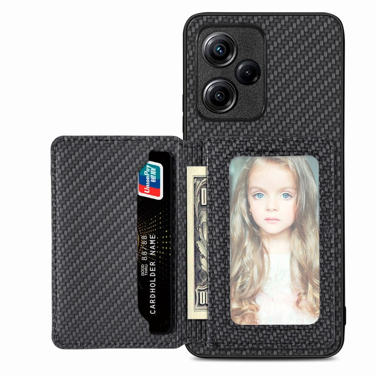 Carbon Fiber Magnetic Card Bag Phone Case, For Xiaomi Poco X5 Pro, For Xiaomi Poco X5, For Xiaomi Redmi Note 10 5G, For Xiaomi Redmi Note 12 5G Global, For OPPO A74 5G