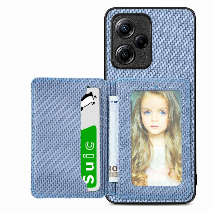 Carbon Fiber Magnetic Card Bag Phone Case, For Xiaomi Poco X5 Pro, For Xiaomi Poco X5, For Xiaomi Redmi Note 10 5G, For Xiaomi Redmi Note 12 5G Global, For OPPO A74 5G
