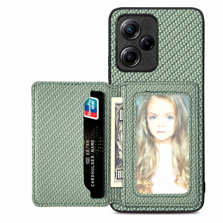 Carbon Fiber Magnetic Card Bag Phone Case, For Xiaomi Poco X5 Pro, For Xiaomi Poco X5, For Xiaomi Redmi Note 10 5G, For Xiaomi Redmi Note 12 5G Global, For OPPO A74 5G