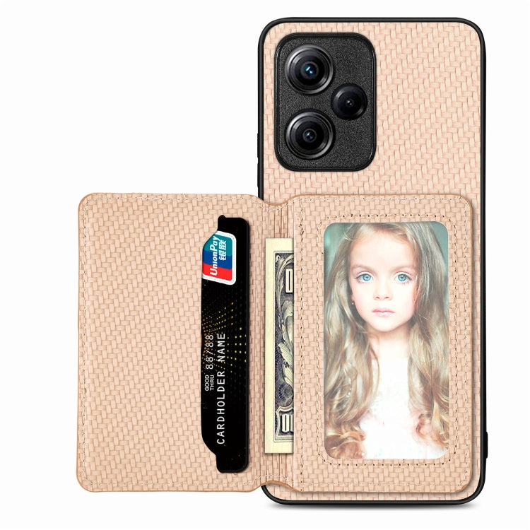Carbon Fiber Magnetic Card Bag Phone Case, For Xiaomi Poco X5 Pro, For Xiaomi Poco X5, For Xiaomi Redmi Note 10 5G, For Xiaomi Redmi Note 12 5G Global, For OPPO A74 5G