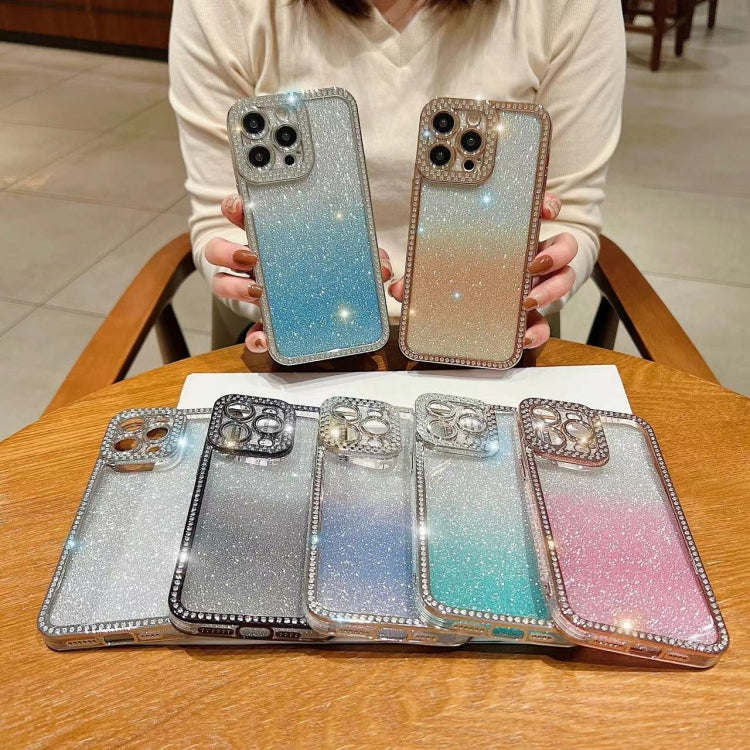 Diamond Gradient Glitter Plated TPU Phone Case, For iPhone 11, For iPhone 15 Pro Max, For iPhone 11 Pro Max, For iPhone 12, For iPhone 12 Pro, For iPhone 12 Pro Max