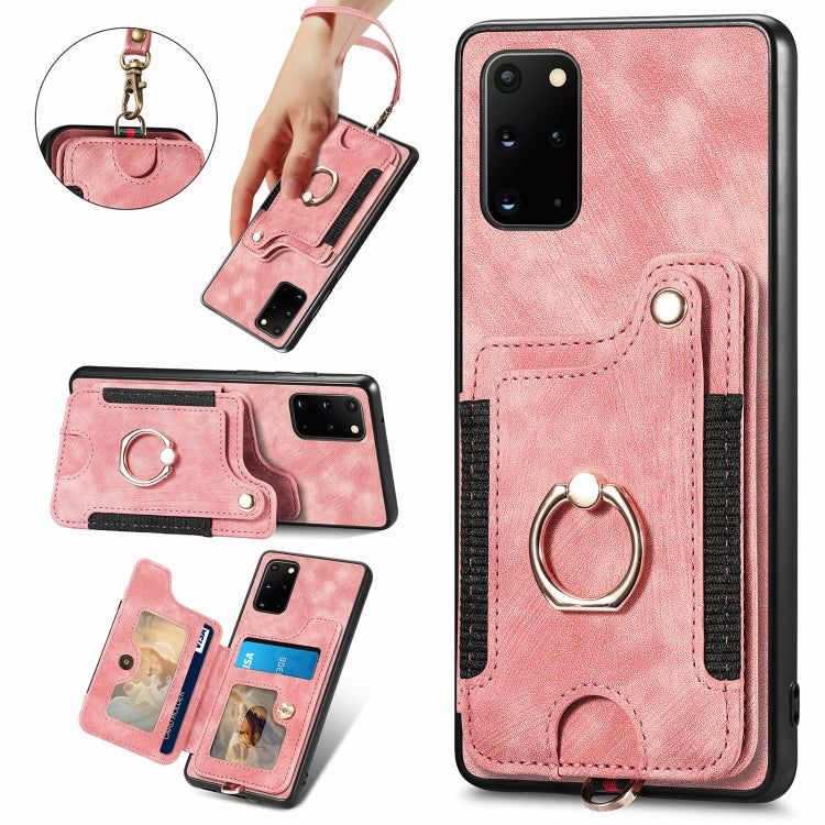 Retro Skin-feel Ring Multi-card Wallet Phone Case, For Samsung Galaxy S20+, For Samsung Galaxy S20 FE, For Samsung Galaxy A54 5G, For Samsung Galaxy A53 5G, For Samsung Galaxy A50, For Samsung Galaxy A42 5G, For Samsung Galaxy A34 5G                   ...