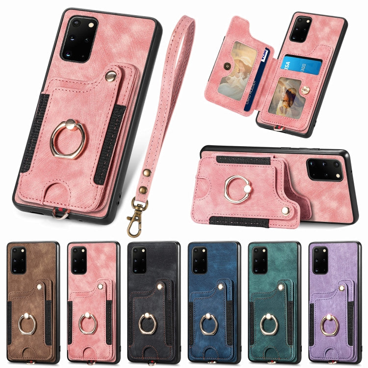 Retro Skin-feel Ring Multi-card Wallet Phone Case, For Samsung Galaxy S20+, For Samsung Galaxy S20 FE, For Samsung Galaxy A54 5G, For Samsung Galaxy A53 5G, For Samsung Galaxy A50, For Samsung Galaxy A42 5G, For Samsung Galaxy A34 5G                   ...