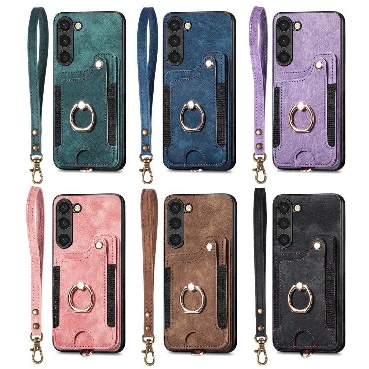 Retro Skin-feel Ring Multi-card Wallet Phone Case, For Samsung Galaxy S20+, For Samsung Galaxy S20 FE, For Samsung Galaxy A54 5G, For Samsung Galaxy A53 5G, For Samsung Galaxy A50, For Samsung Galaxy A42 5G, For Samsung Galaxy A34 5G                   ...