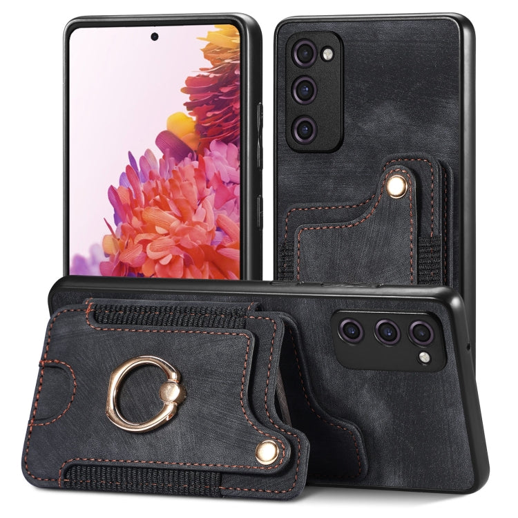 Retro Skin-feel Ring Multi-card Wallet Phone Case, For Samsung Galaxy S20+, For Samsung Galaxy S20 FE, For Samsung Galaxy A54 5G, For Samsung Galaxy A53 5G, For Samsung Galaxy A50, For Samsung Galaxy A42 5G, For Samsung Galaxy A34 5G                   ...