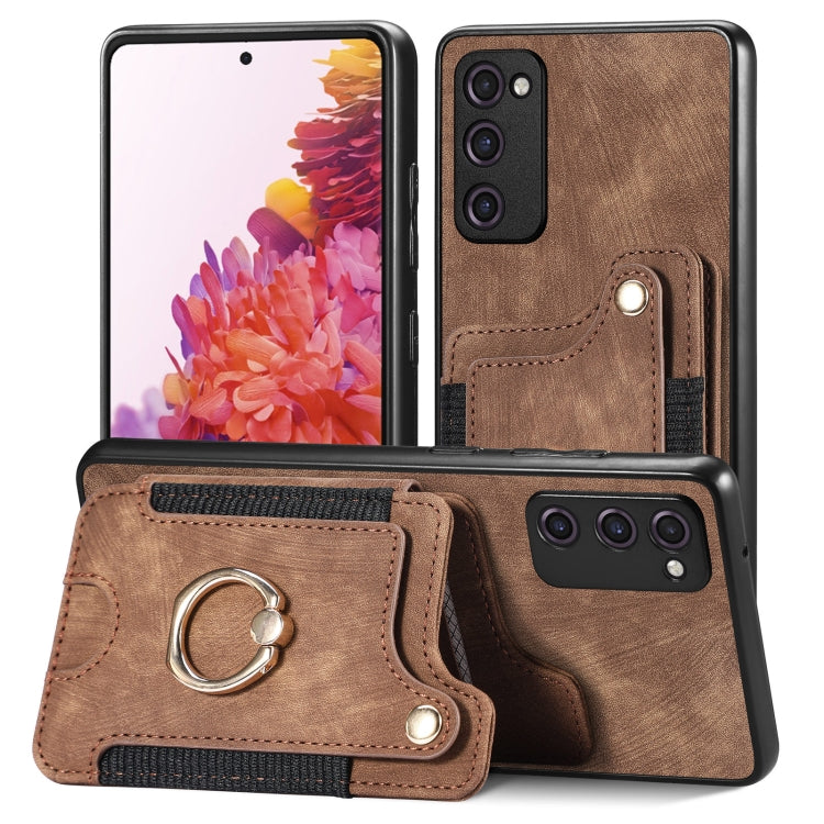 Retro Skin-feel Ring Multi-card Wallet Phone Case, For Samsung Galaxy S20+, For Samsung Galaxy S20 FE, For Samsung Galaxy A54 5G, For Samsung Galaxy A53 5G, For Samsung Galaxy A50, For Samsung Galaxy A42 5G, For Samsung Galaxy A34 5G                   ...