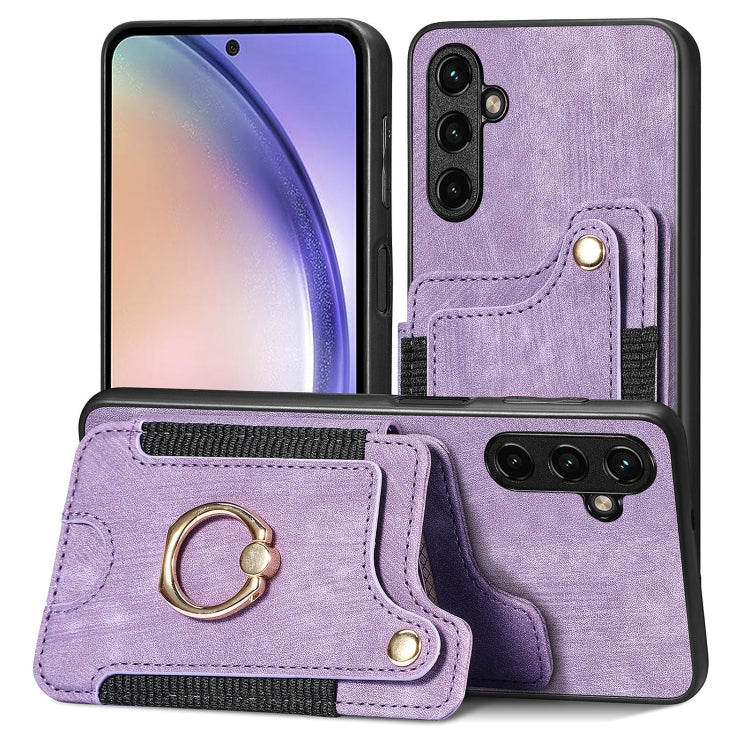 Retro Skin-feel Ring Multi-card Wallet Phone Case, For Samsung Galaxy S20+, For Samsung Galaxy S20 FE, For Samsung Galaxy A54 5G, For Samsung Galaxy A53 5G, For Samsung Galaxy A50, For Samsung Galaxy A42 5G, For Samsung Galaxy A34 5G                   ...