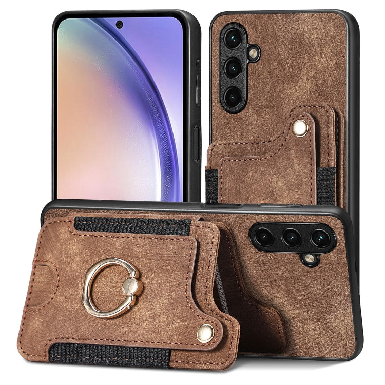 Retro Skin-feel Ring Multi-card Wallet Phone Case, For Samsung Galaxy S20+, For Samsung Galaxy S20 FE, For Samsung Galaxy A54 5G, For Samsung Galaxy A53 5G, For Samsung Galaxy A50, For Samsung Galaxy A42 5G, For Samsung Galaxy A34 5G                   ...